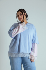 camisetão sobreposição renda oversized LUV