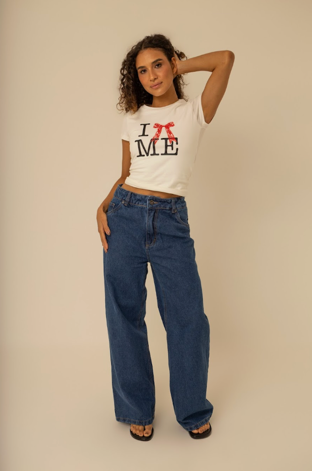 calça jeans ajustável wide denim blue 1.0