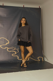 camisetão oversized manga longa de algodão