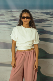 blusa com altura regulável de algodão