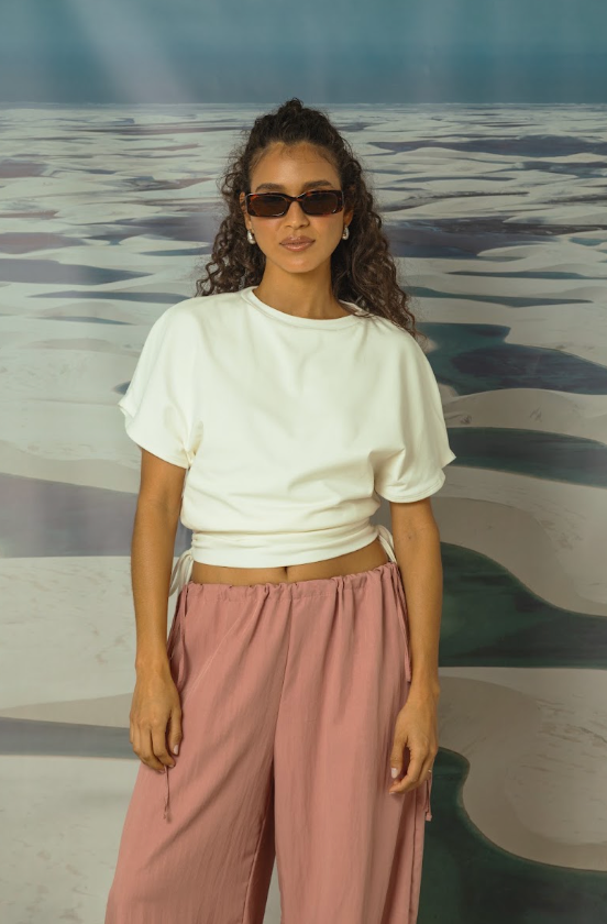 blusa com altura regulável de algodão