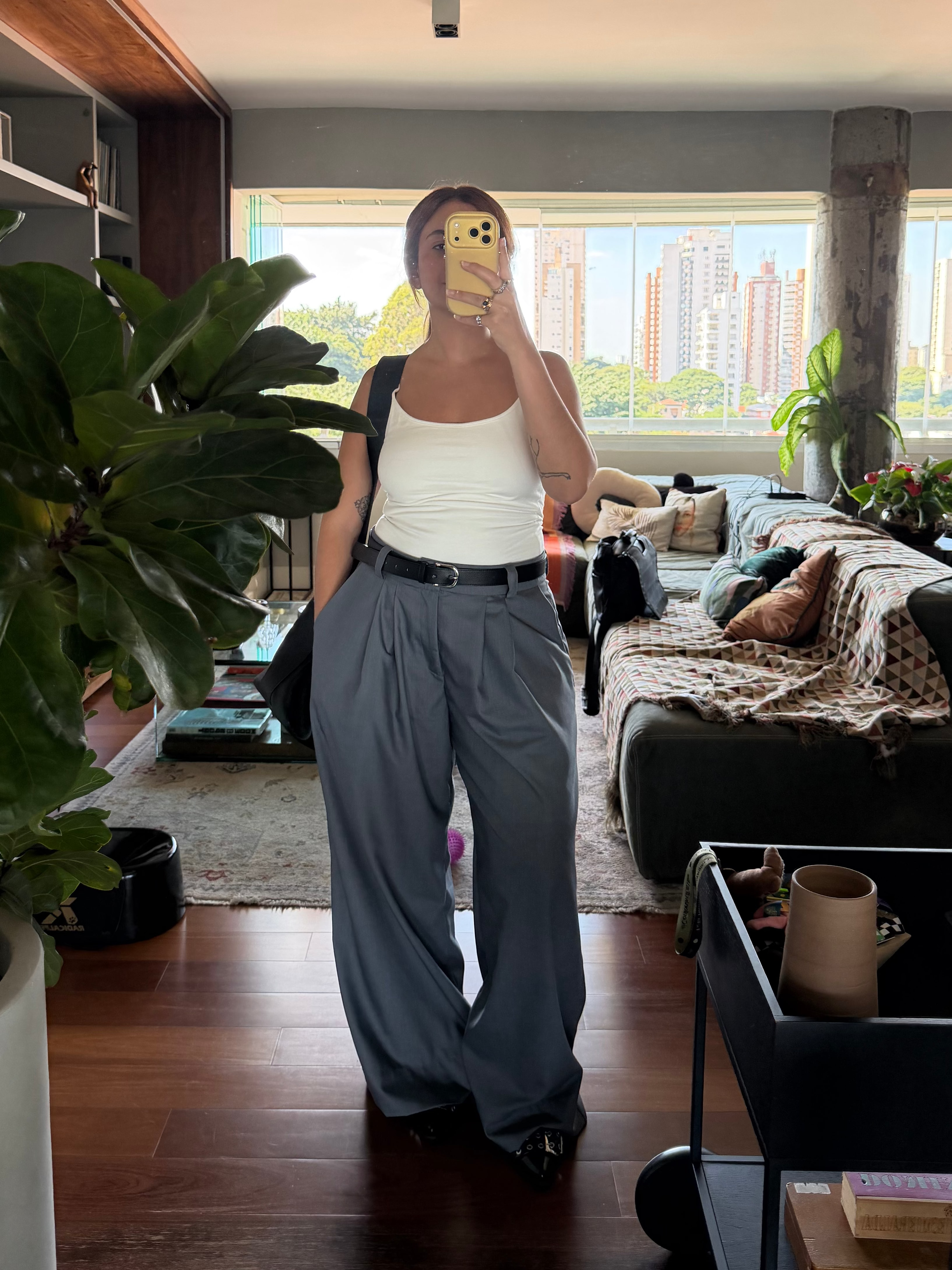 calça alfaiataria ajustável chefa