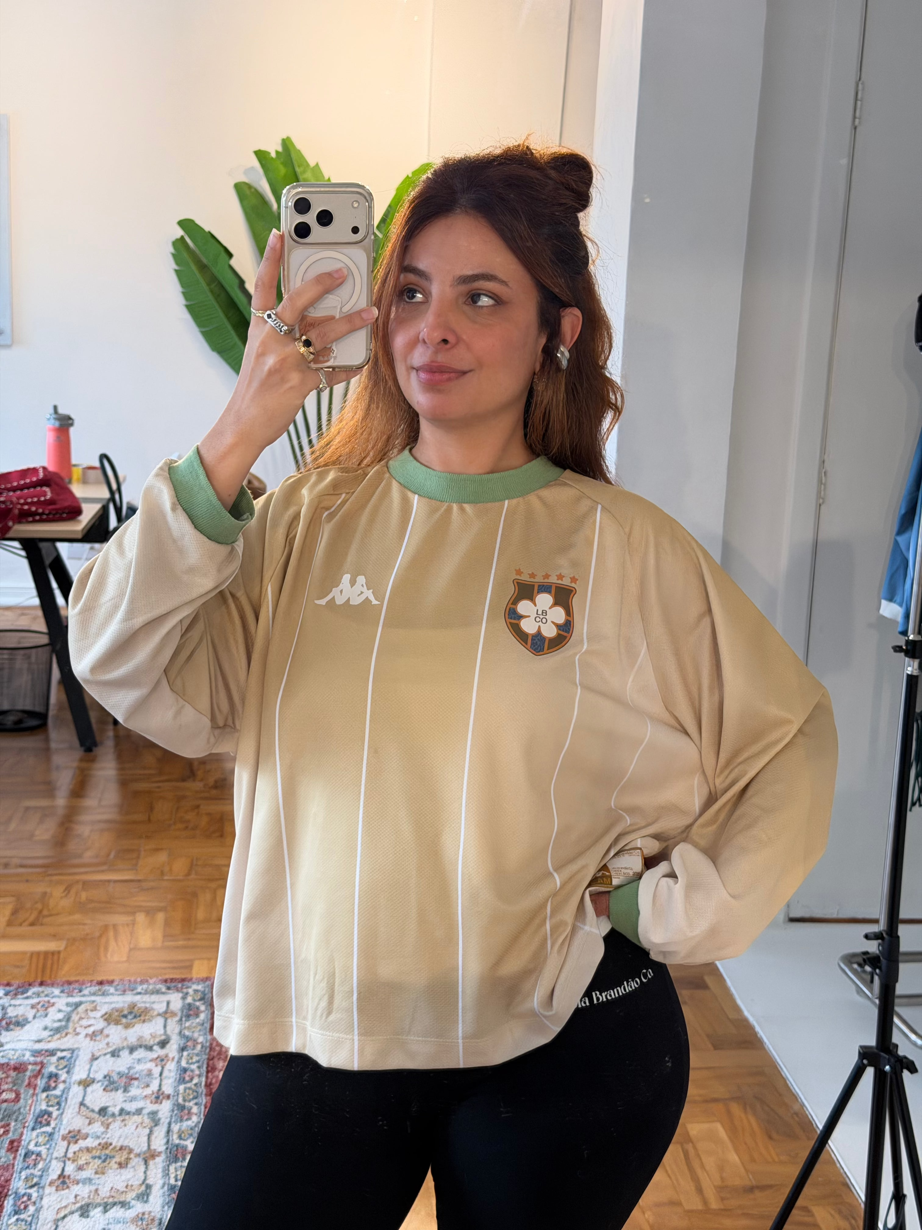 camisa jersey manga longa lela & kappa | camisa de time feminina oversized estilo vintage