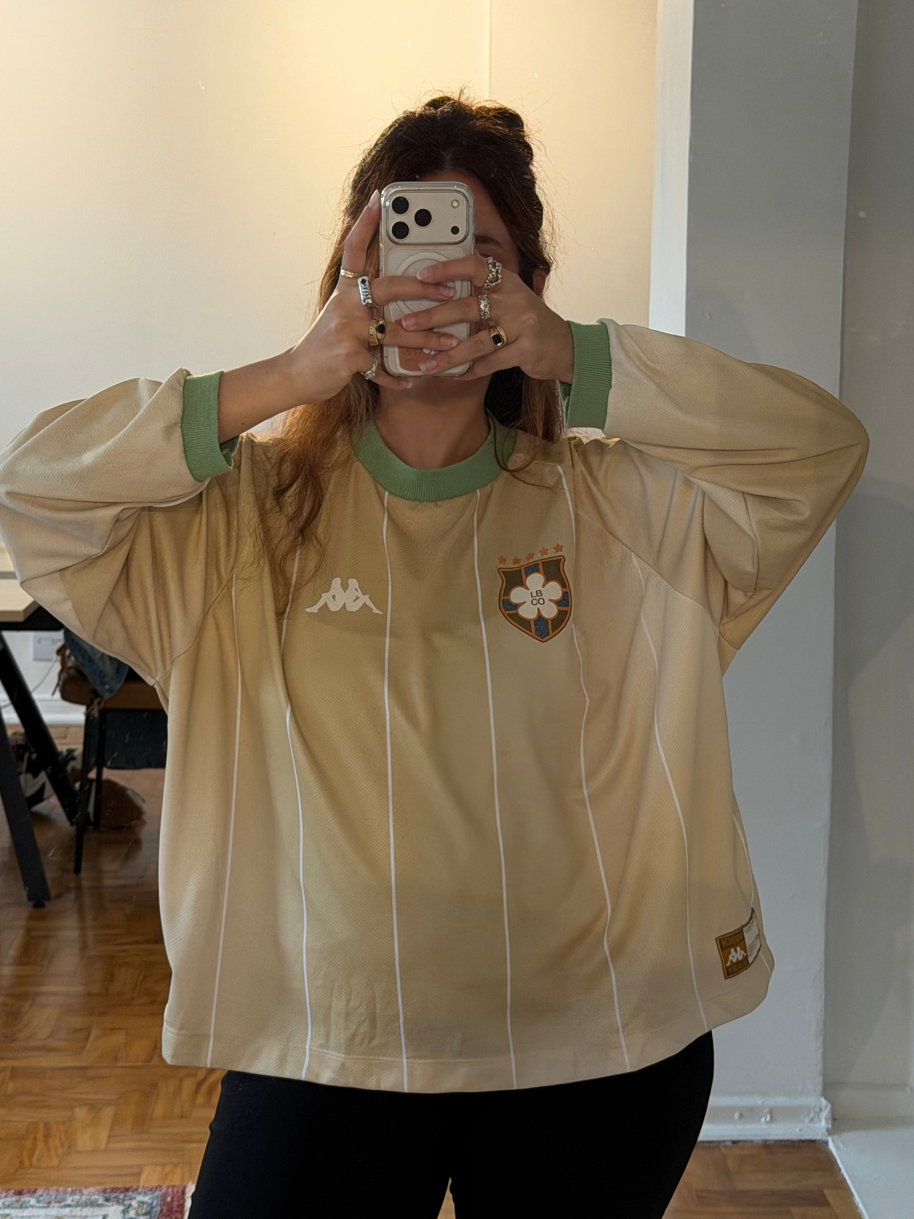 camisa jersey manga longa lela & kappa | camisa de time feminina oversized estilo vintage