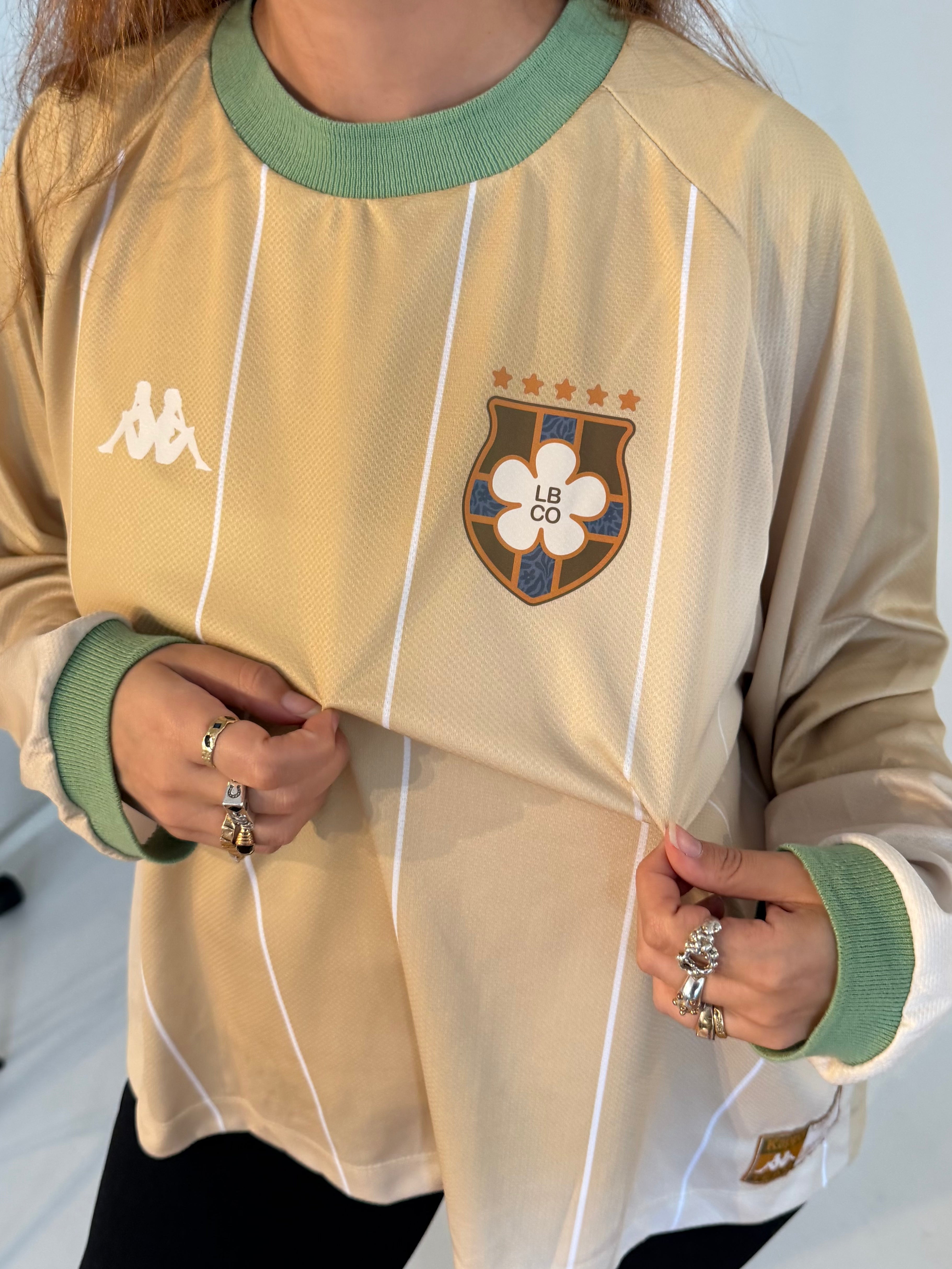 camisa jersey manga longa lela & kappa | camisa de time feminina oversized estilo vintage
