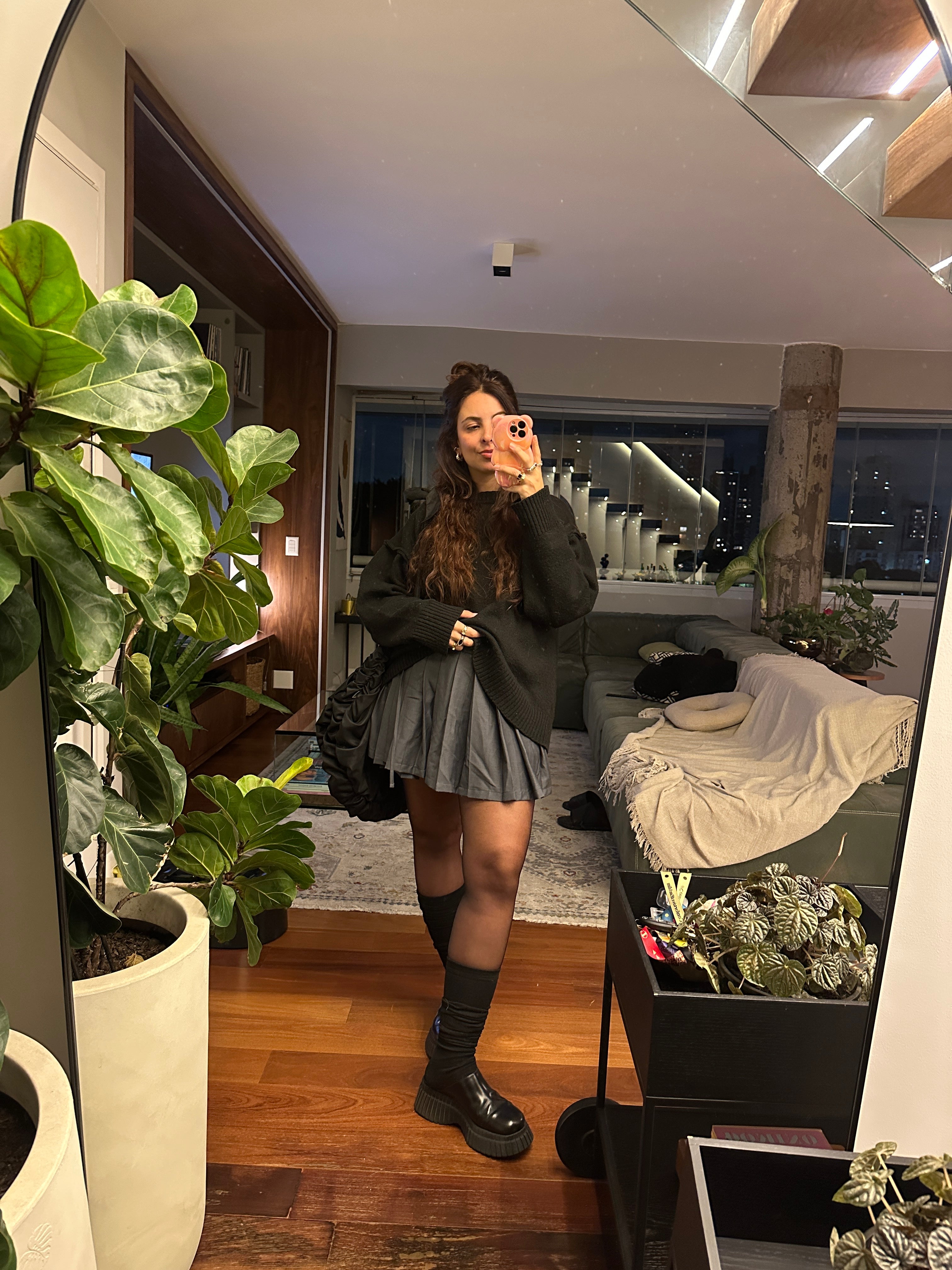 mini saia shorts plissada chefa