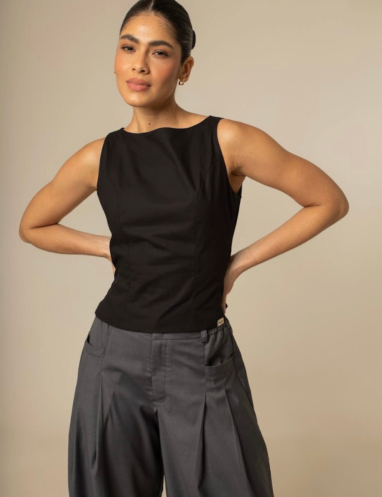 blusa costas abertas collab frida & lela