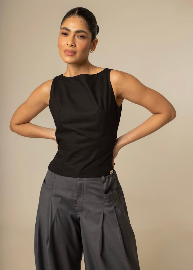 blusa costas abertas collab frida & lela