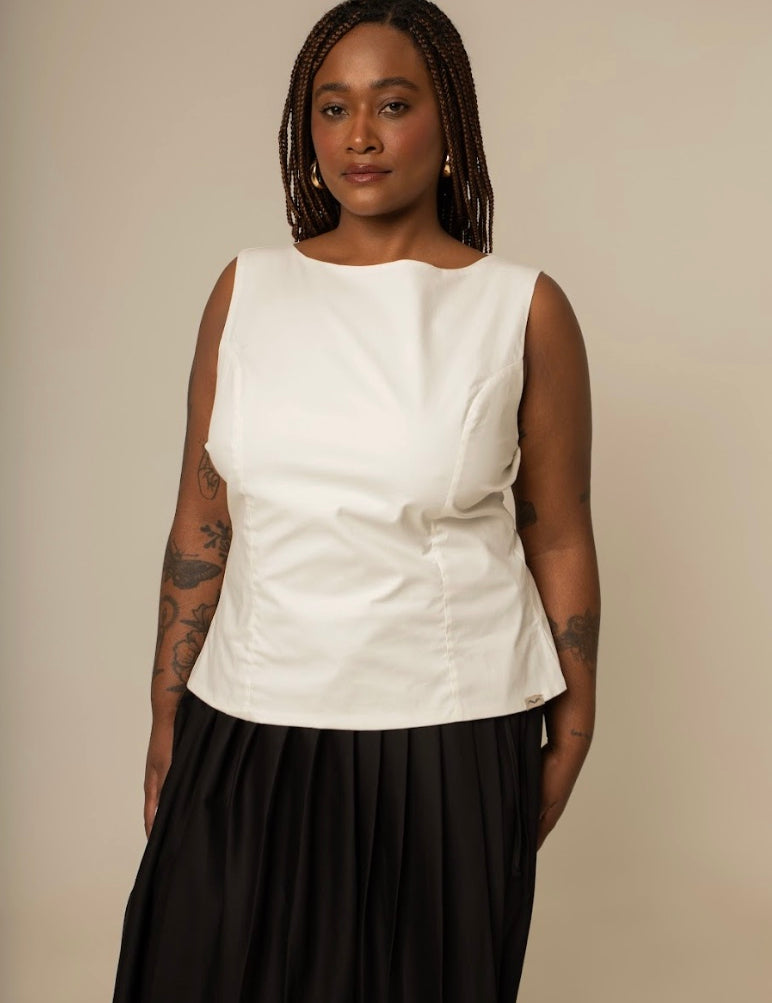 blusa costas abertas collab frida & lela