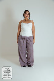 calça xadrez alfaiataria ajustável LUV