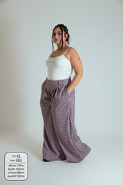 calça xadrez alfaiataria ajustável LUV