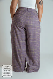 calça xadrez alfaiataria ajustável LUV