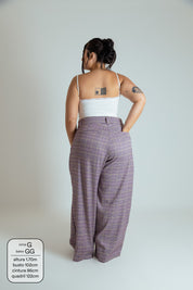calça xadrez alfaiataria ajustável LUV