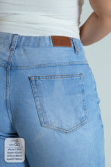 calça jeans ajustável reta estrela LUV