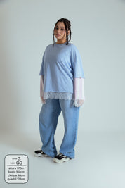 camisetão sobreposição renda oversized LUV