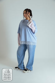camisetão sobreposição renda oversized LUV