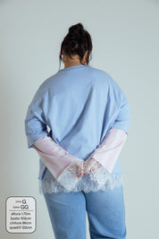 camisetão sobreposição renda oversized LUV