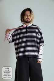 polo listrada oversized manga curta luv