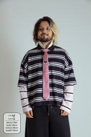 polo listrada oversized manga curta luv