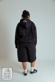 moletom estampado com zíper e capuz oversized LUV