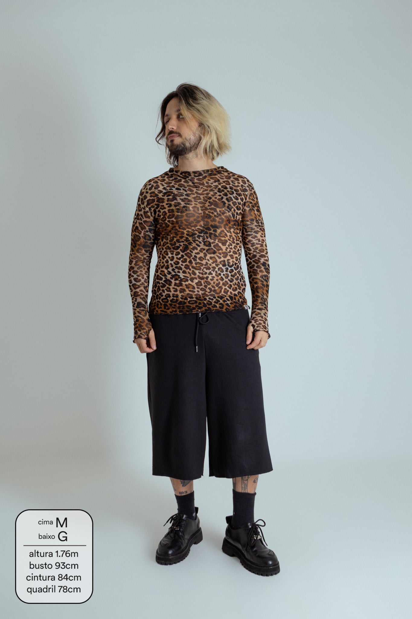 blusa segunda pele de tule oncinha LUV