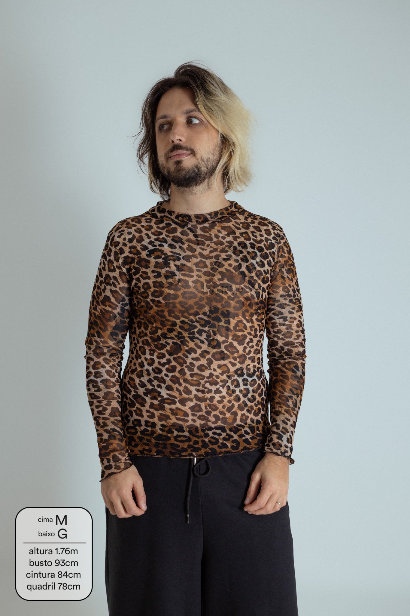 blusa segunda pele de tule oncinha LUV