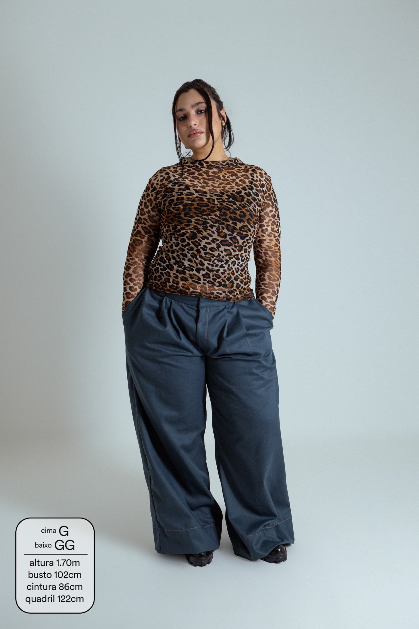 blusa segunda pele de tule oncinha LUV