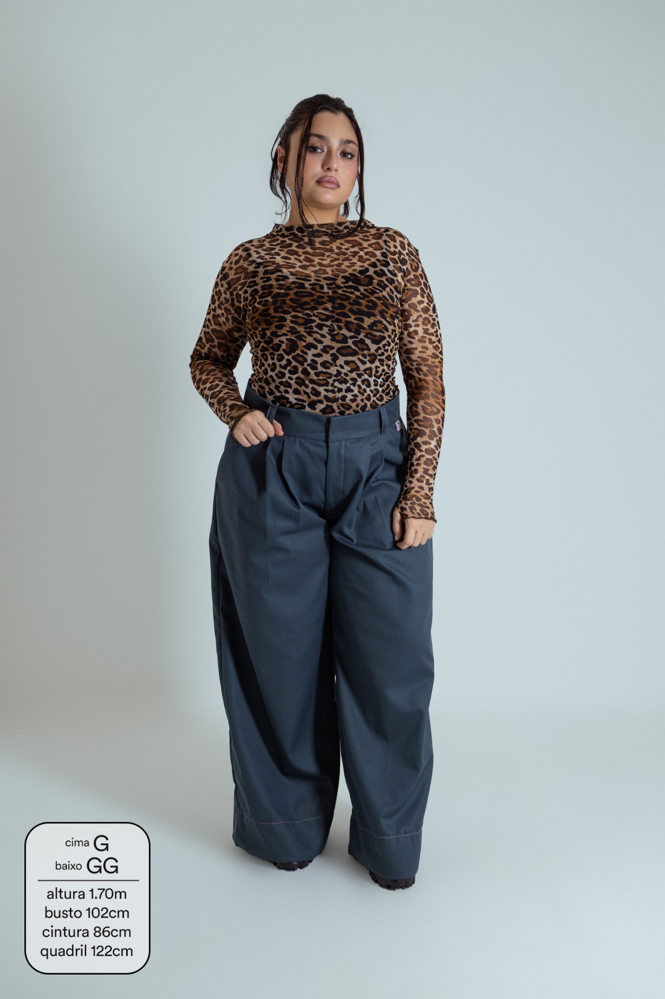blusa segunda pele de tule oncinha LUV