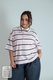 polo listrada oversized manga curta luv