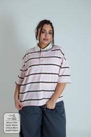 polo listrada oversized manga curta luv
