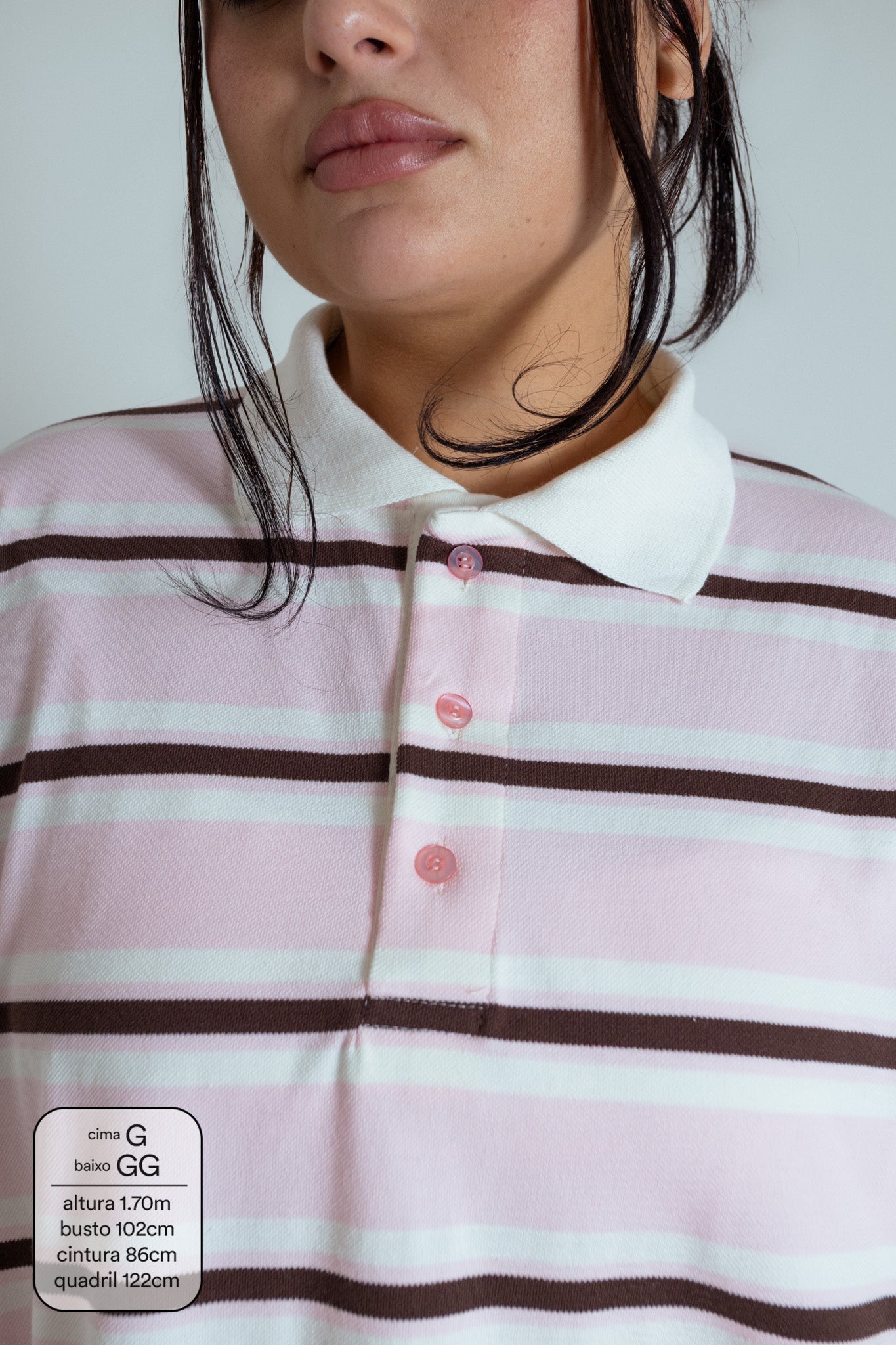 polo listrada oversized manga curta luv