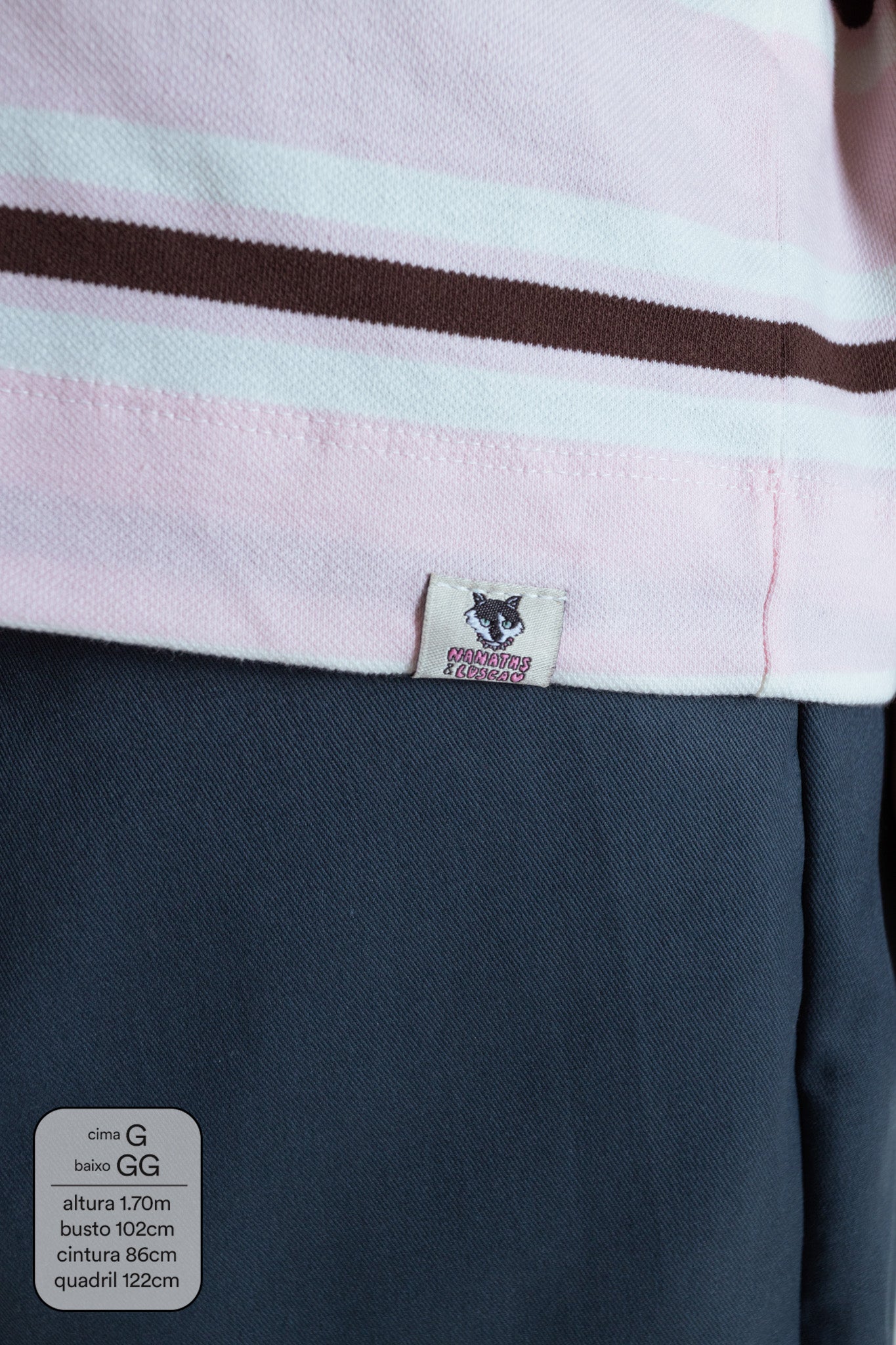 polo listrada oversized manga curta luv