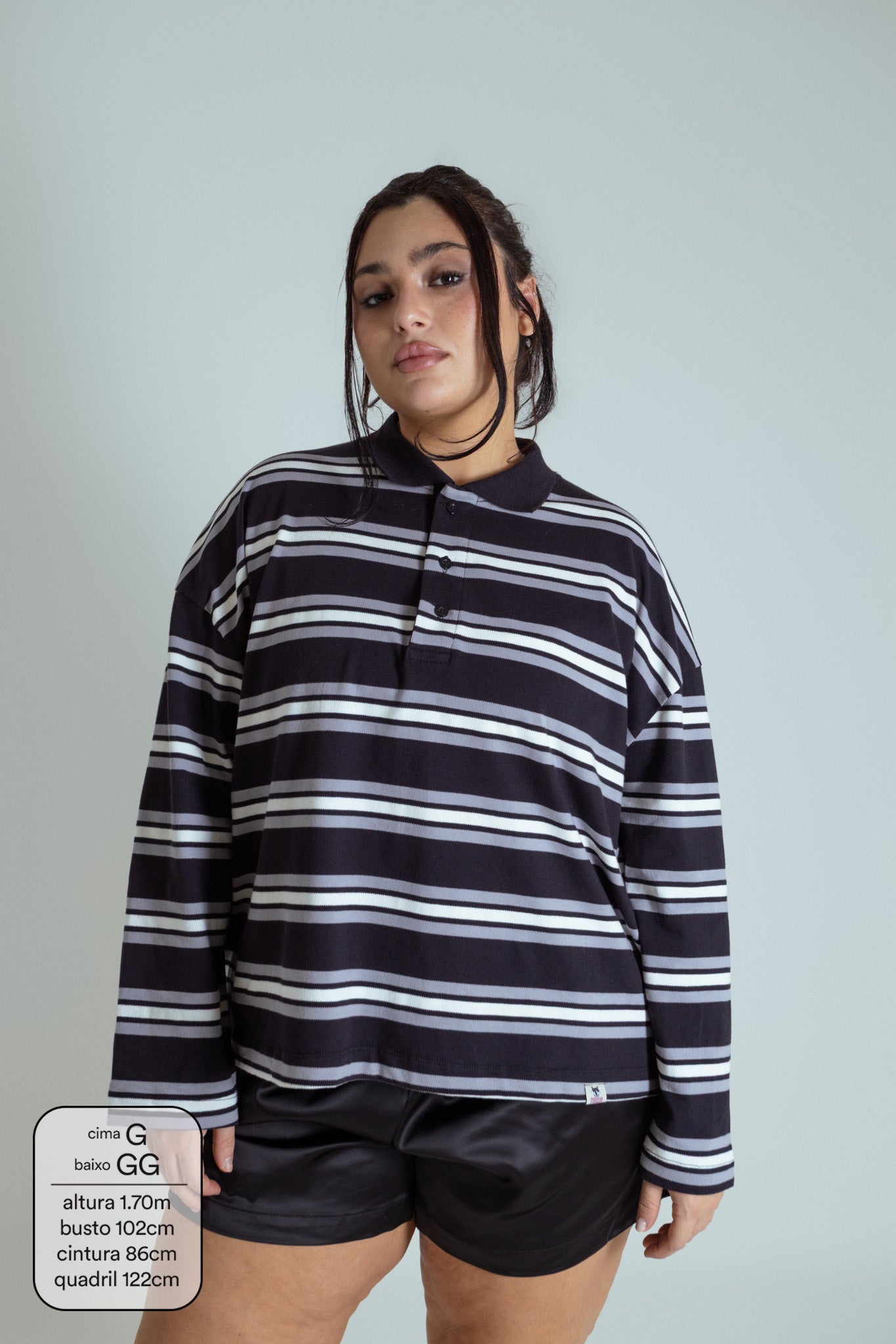 polo listrada oversized manga longa luv