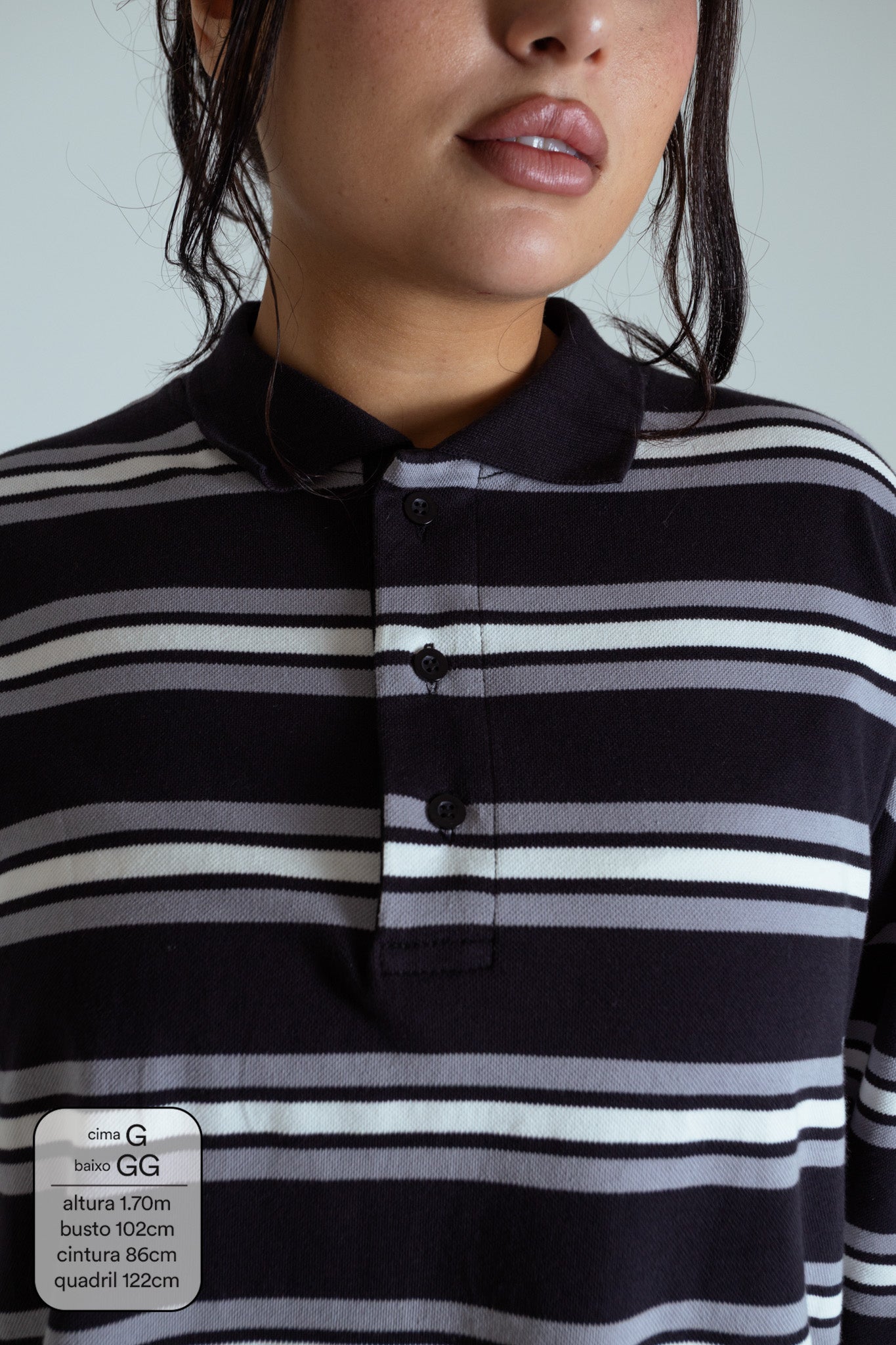 polo listrada oversized manga longa luv