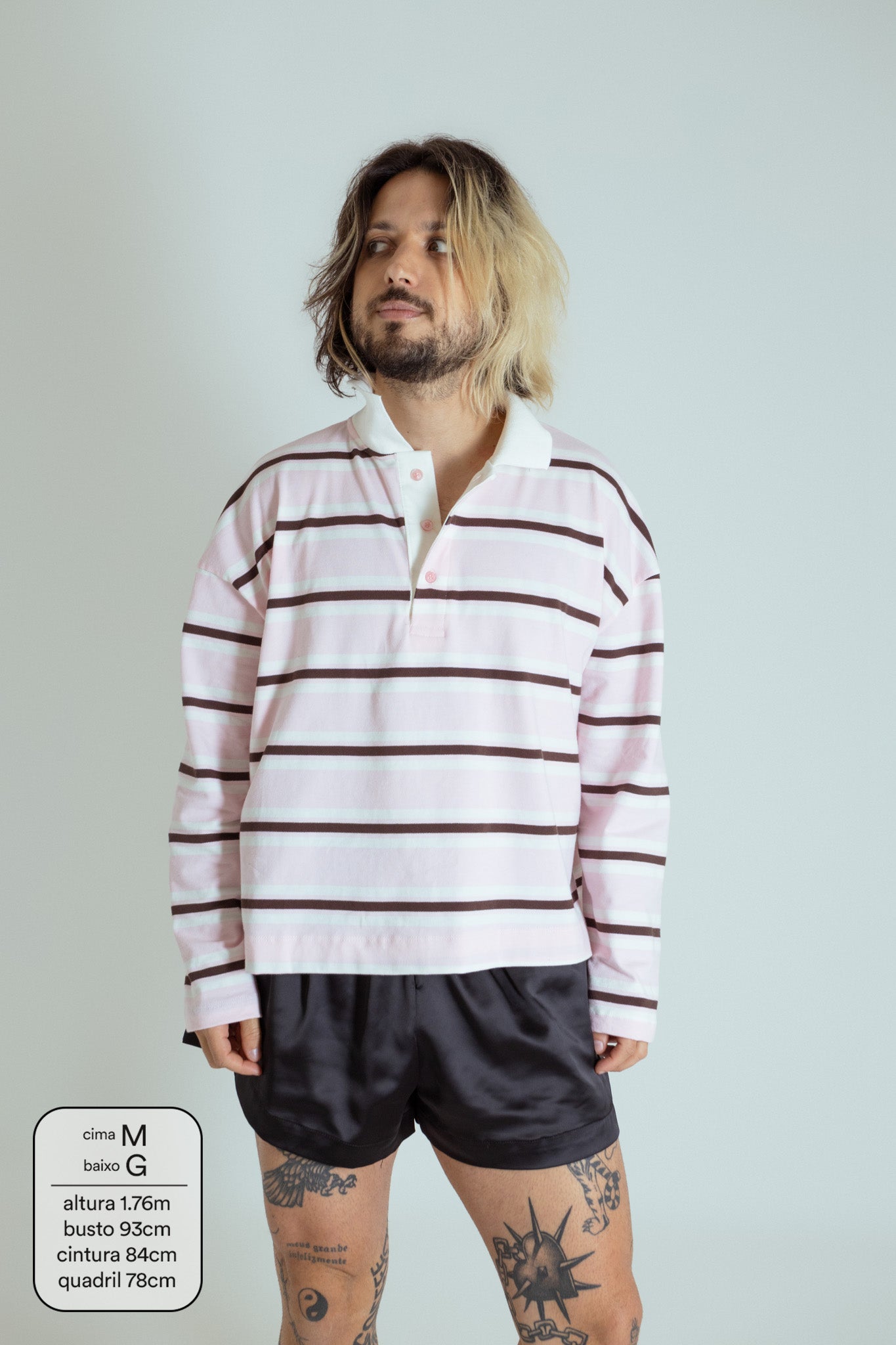 polo listrada oversized manga longa luv