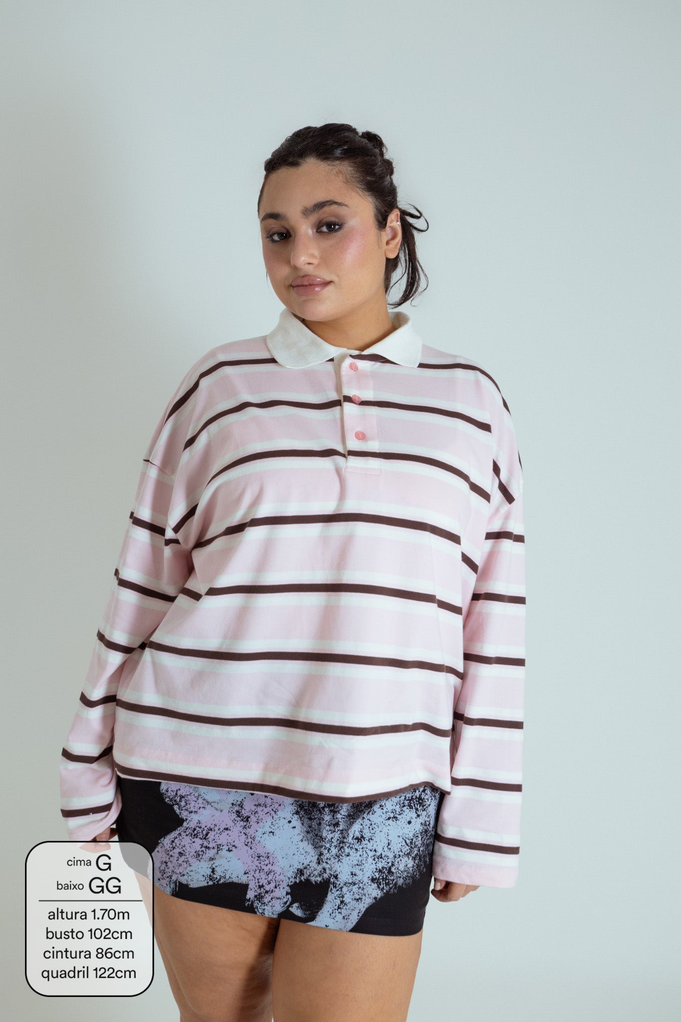 polo listrada oversized manga longa luv