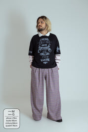 calça xadrez alfaiataria ajustável LUV