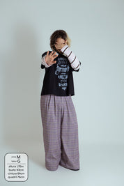calça xadrez alfaiataria ajustável LUV