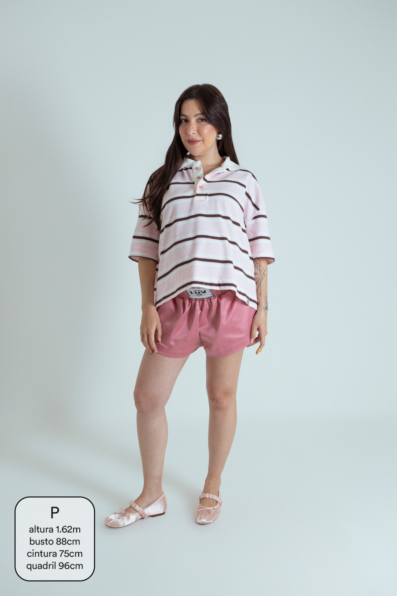 polo listrada oversized manga curta luv