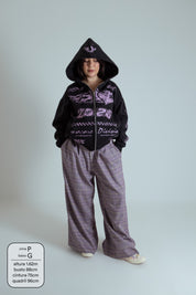 moletom estampado com zíper e capuz oversized LUV