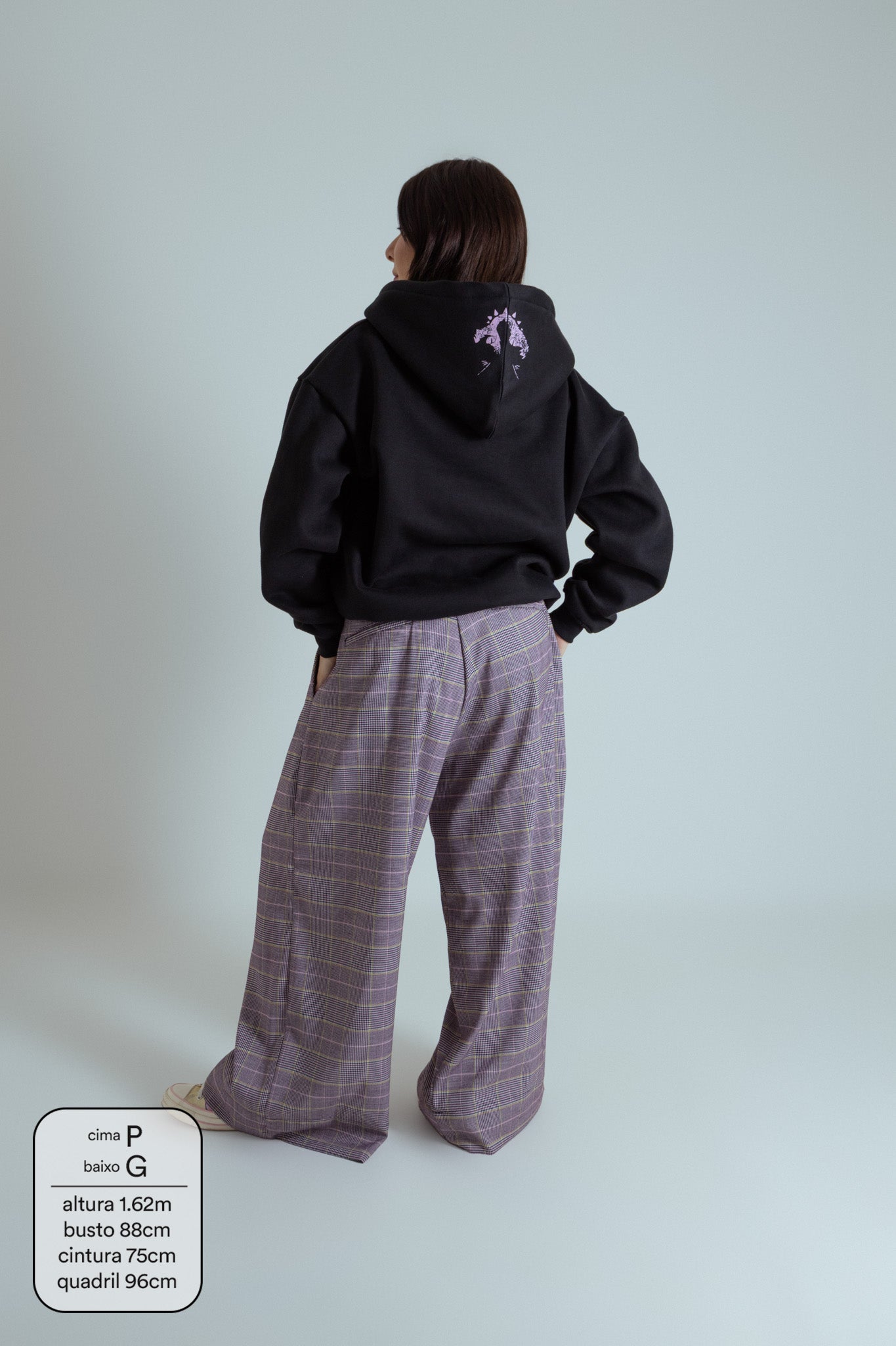 calça xadrez alfaiataria ajustável LUV