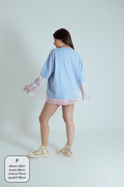 camisetão sobreposição renda oversized LUV