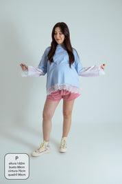 camisetão sobreposição renda oversized LUV