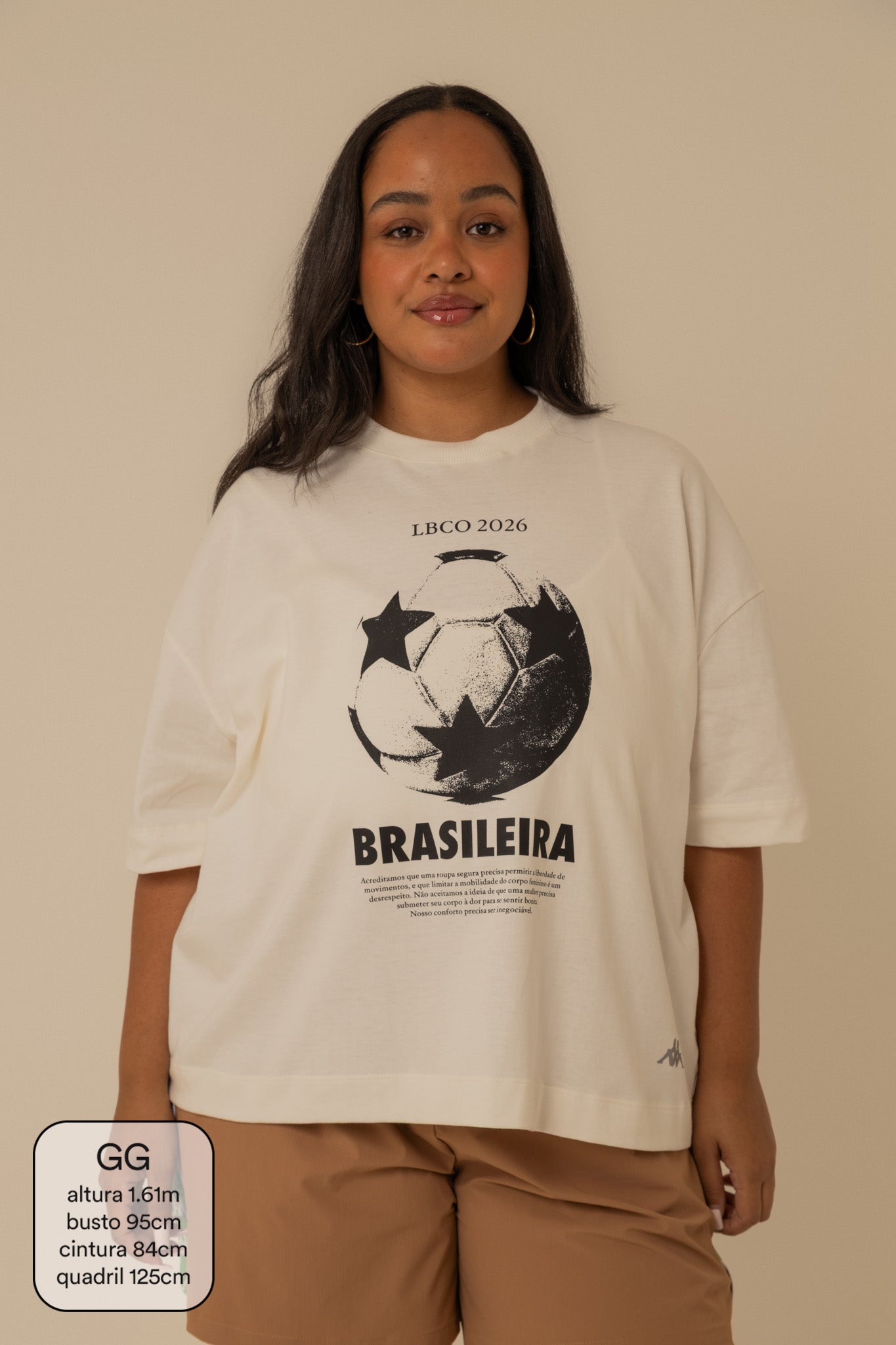 camisetão brasileira futebol lela & kappa | camiseta oversized 100% algodão