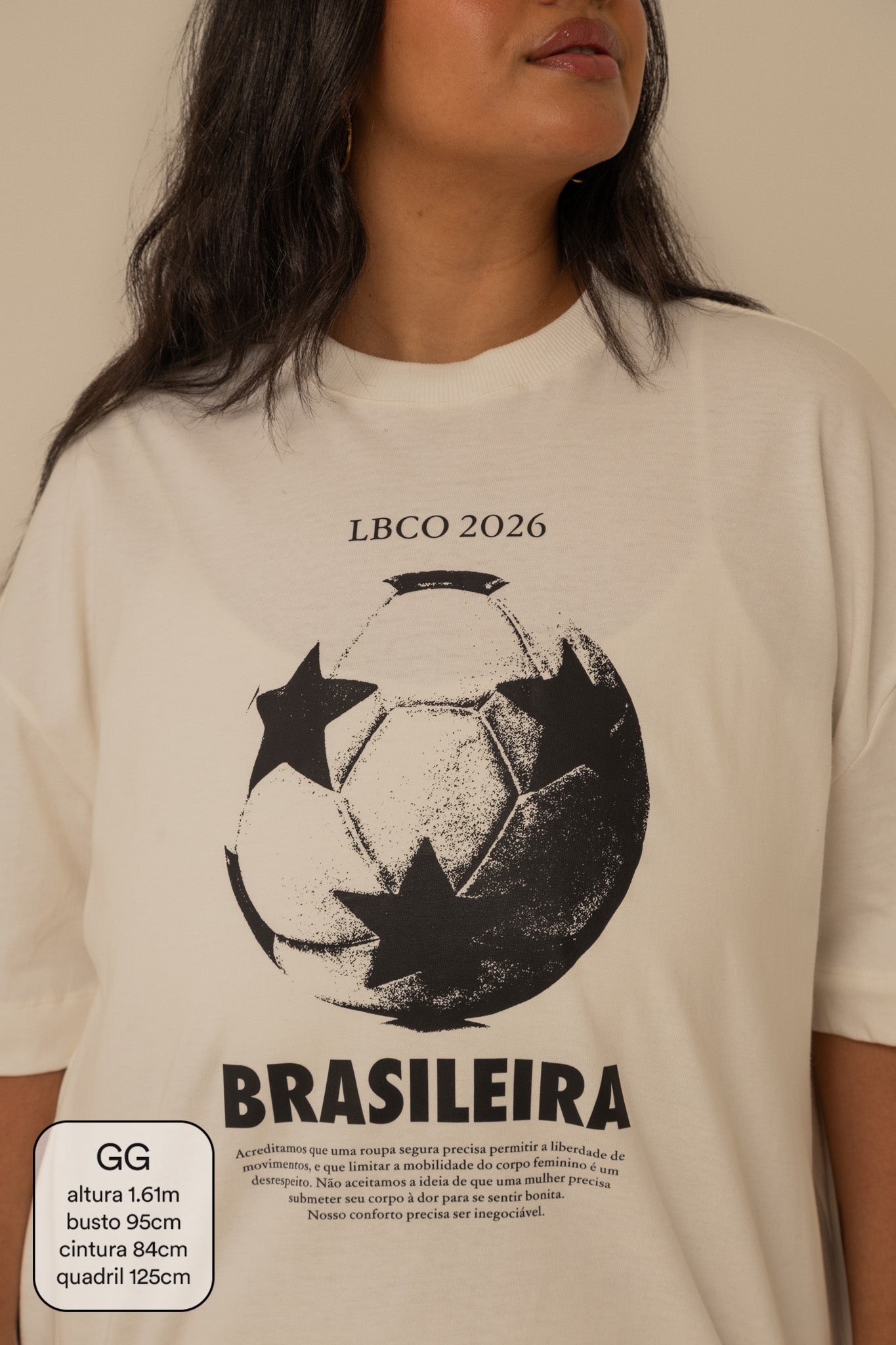 camisetão brasileira futebol lela & kappa | camiseta oversized 100% algodão