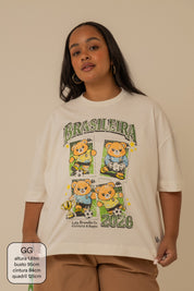 camisetão figurinha brasileira lela & kappa | camiseta oversized 100% algodão
