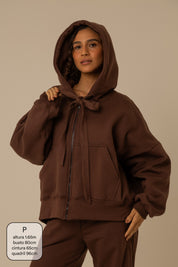 moletom laço cozy |  moletom oversized feminino com capuz e zíper