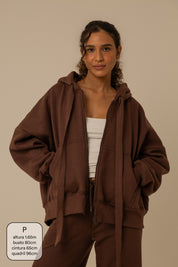 moletom laço cozy |  moletom oversized feminino com capuz e zíper