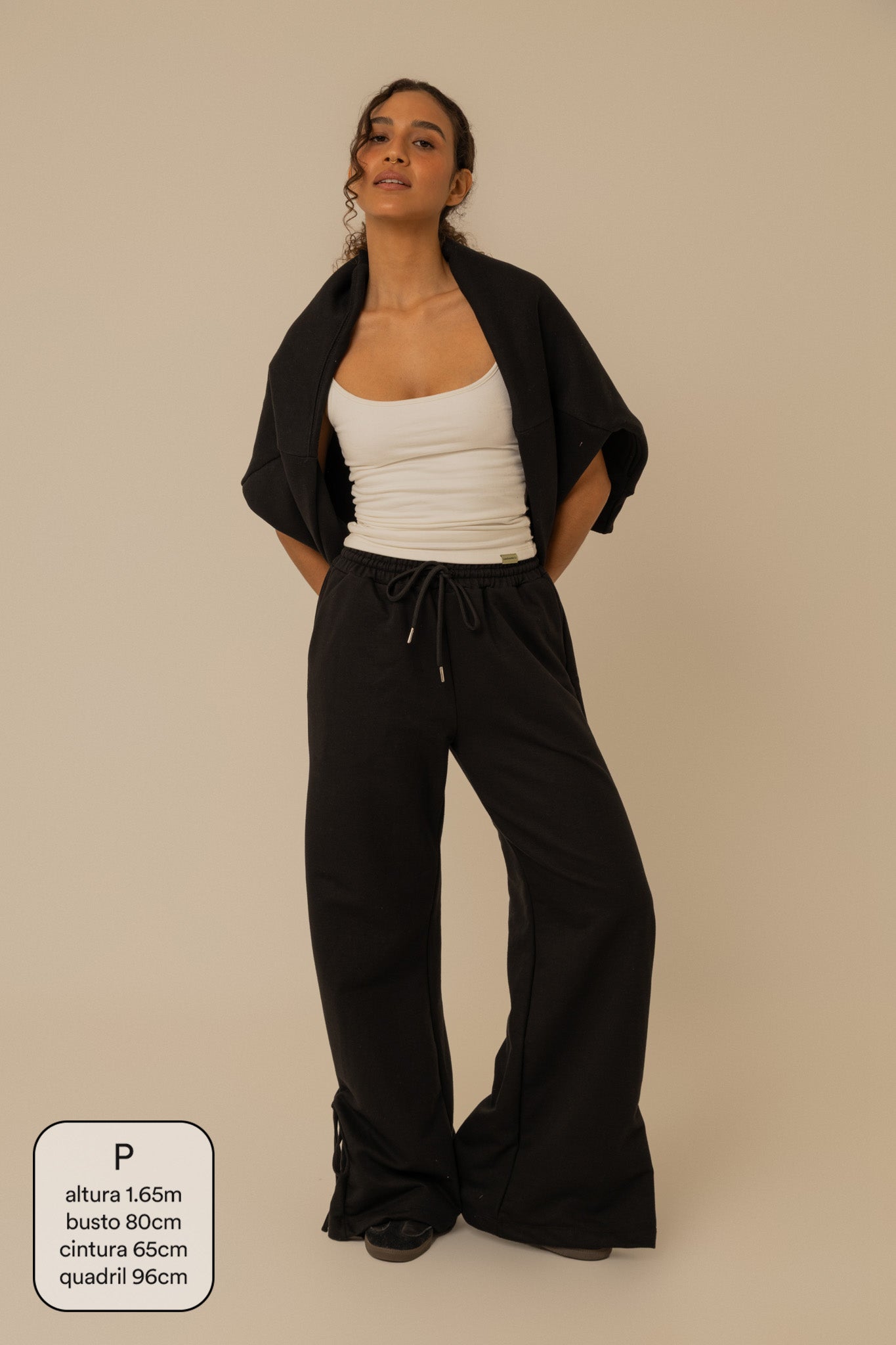 calça de moletom laço cozy | calça de moletom feminina com amarração e bolsos grandes