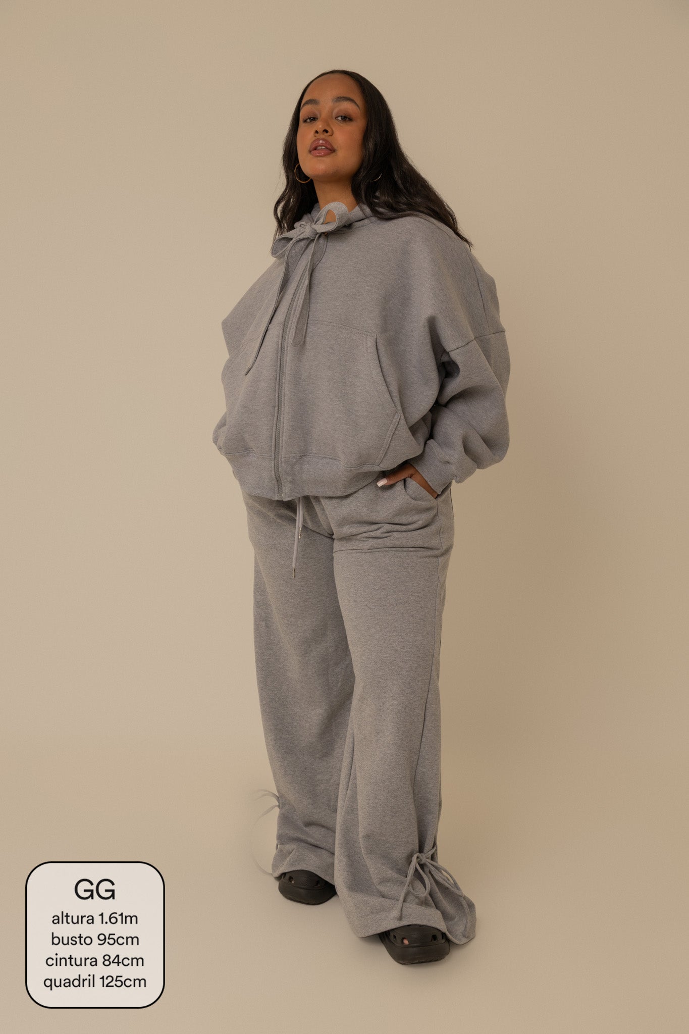 moletom laço cozy |  moletom oversized feminino com capuz e zíper